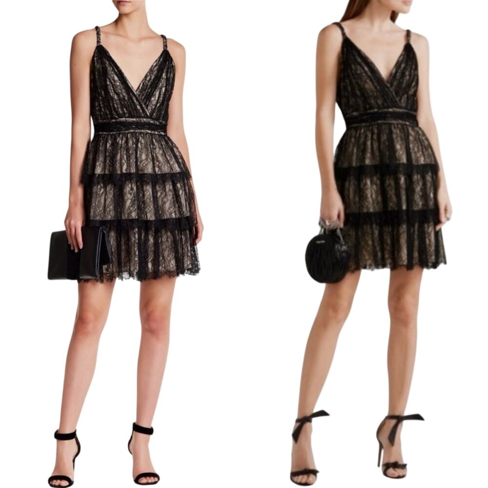 Alice + Olivia Lace Olive Tiered Mini Dress - Picture 10 of 11